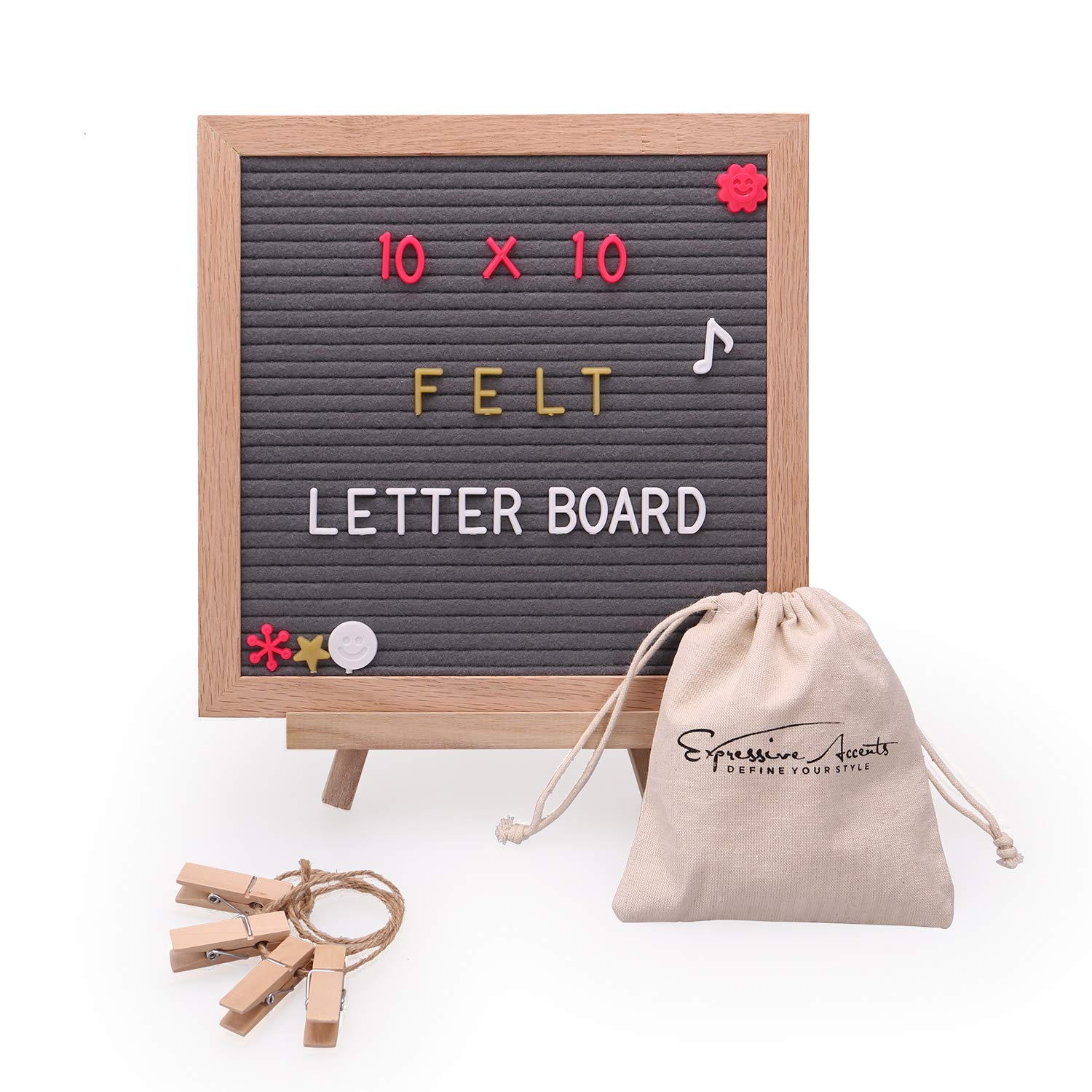 HQD Letter Board Vintage Black Felt Letter Board with