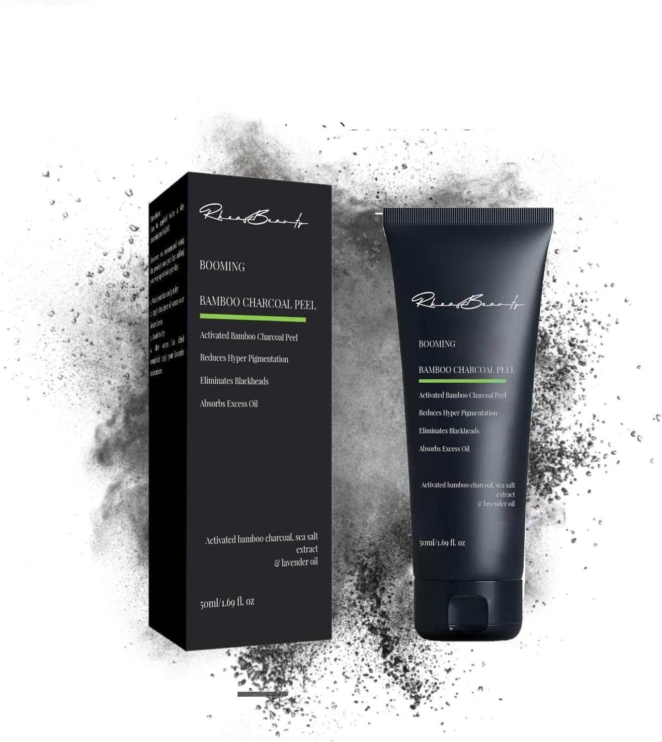 Rhea’s Beauty Charcoal Bamboo Face Mask for Women | Great for Sensitive Skin | Penetrates & Eliminates Blackheads | Activated Charcoal | Anti-Aging | Collagen Stimulant | Firm, Smooth & Hydrate – 30ml