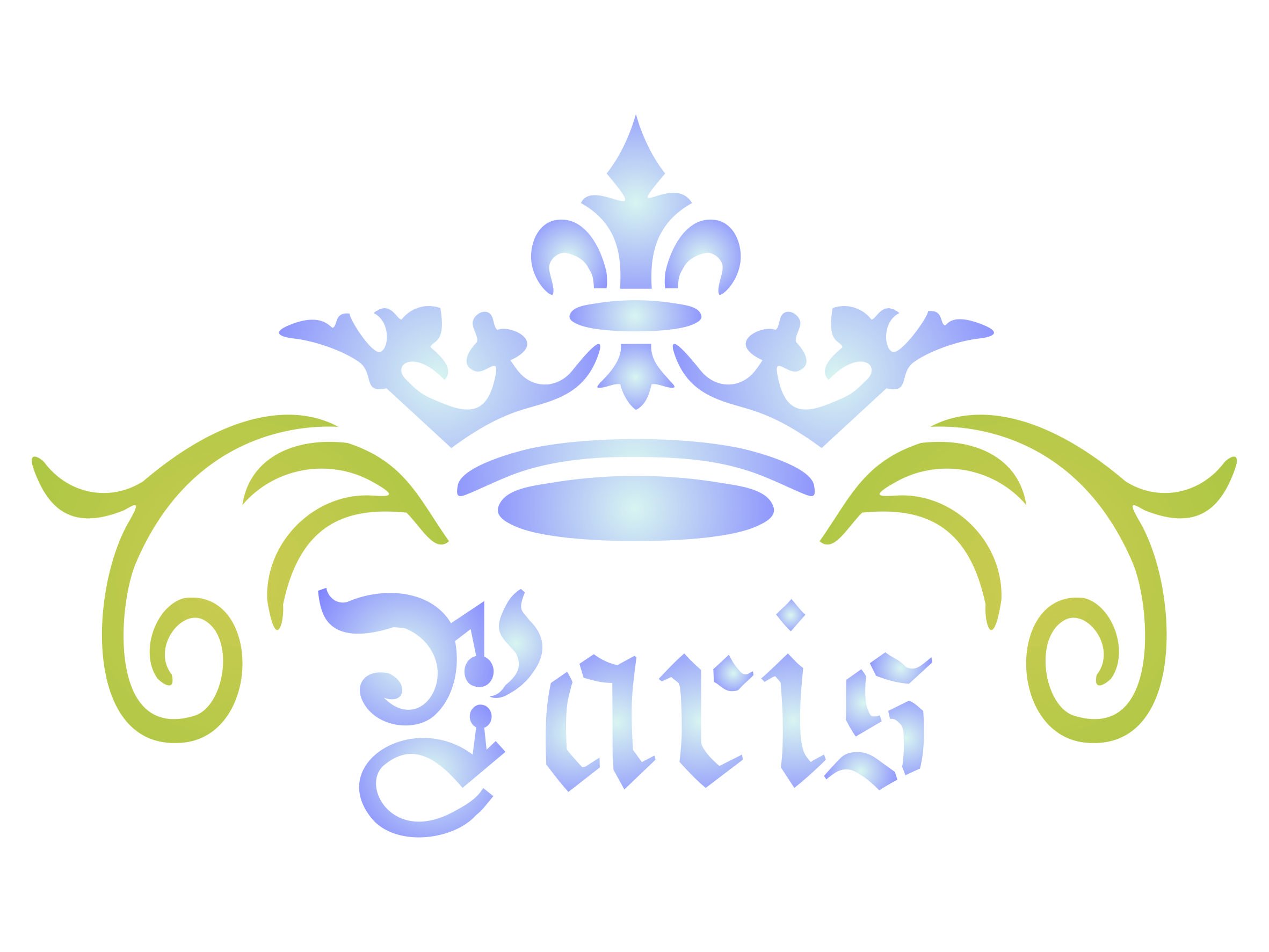 Paris Crown Stencil - 19 x 11.5cm (M) - Reusable Vintage French Themed Word Wall Stencil Template