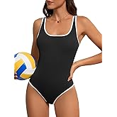American Trends Ribbed One Piece Swimsuit Women, Modest Bathing Suit, Full Coverage Swim Suits for Women 2025