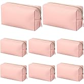 8 Pcs Small Makeup Bags, PU Leather Preppy Bags for Women, Waterproof Cosmetic Pouches, Portable Toiletry Bags for Travel, Daily Storage Beauty Organizers