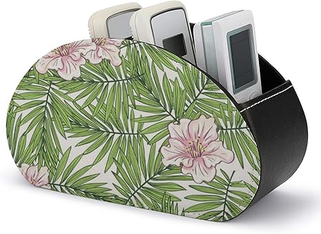 Amazon リモコンラック ハワイのヤシの葉 花柄 おしゃれ かわいい 多機能収納ボックス 5格puレザーボックス 小物入れ 分格デザイン 卓上 収納ケース 筆立て オフィス リビング ベッドルーム 仕切り ペンスタンド リモコンラック オンライン通販