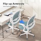 naspaluro Ergonomic Mesh Office Chair with Flip-Up Armrests Blue view 2