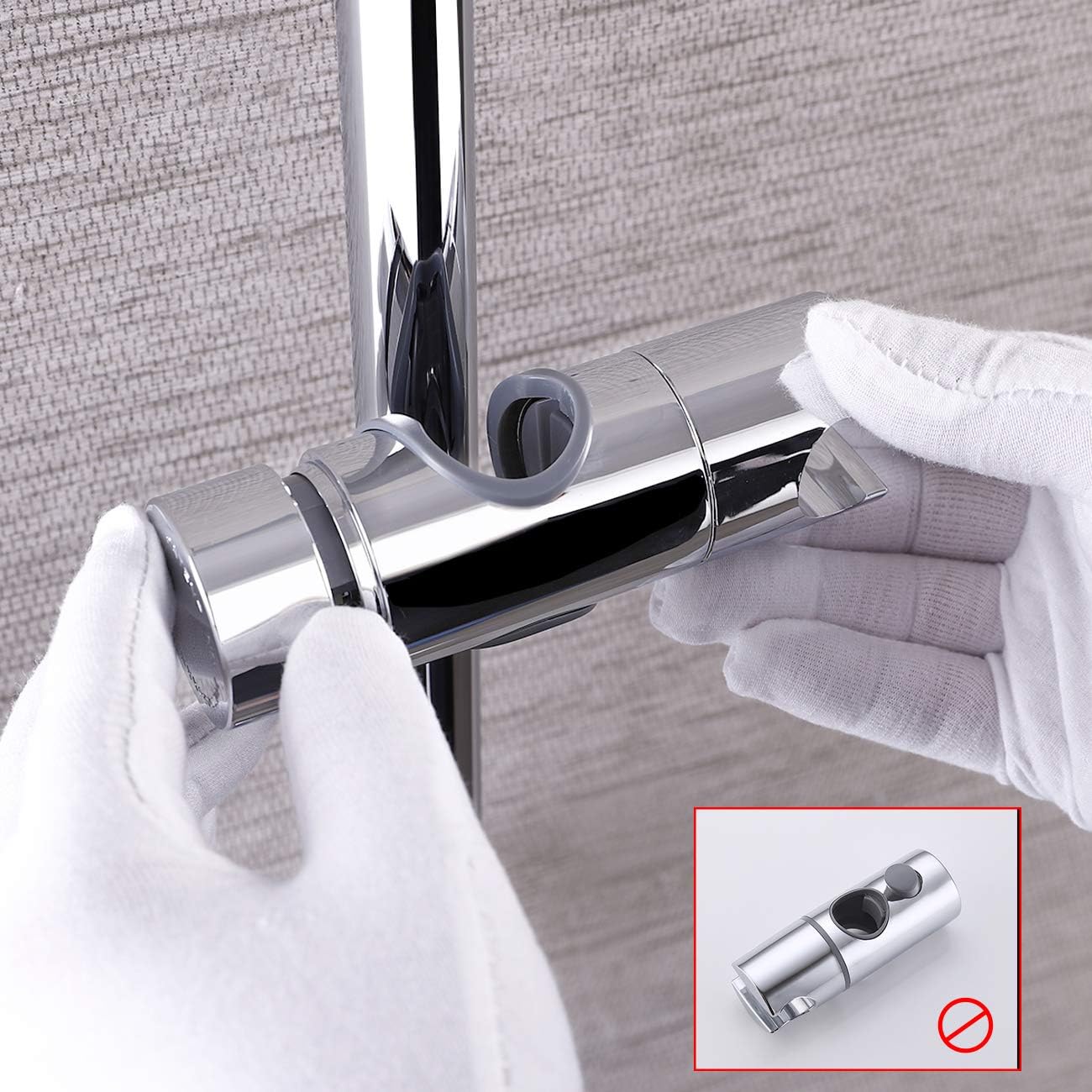 KES Replacement Hand Shower Bracket For Slide Bar Adjustable 19 25MM O