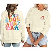 Wedsadl Cool Aunt Sweatshirts For Women Auntie Graphic Sweatshirt Flower In My Auntie Era Pullover Long Sleeve Aunt Shirt Top