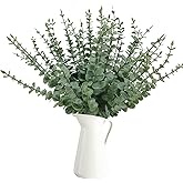 CoolCrafts 50 Pcs Artificial Eucalyptus Stems Fake Eucalyptus Greenery Branches for Floral Arrangements, Wedding Centerpiece, Crafts