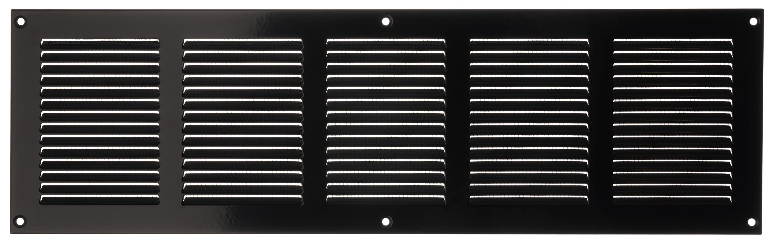 LIRAST 500x150mm Vent Cover Black - 20x6 inch Wall Vent Cover with Insect Mesh - Ceiling Soffit Vents - External Vent Cover - Metal Ventilation Grilles - Air Vent Covers for Walls