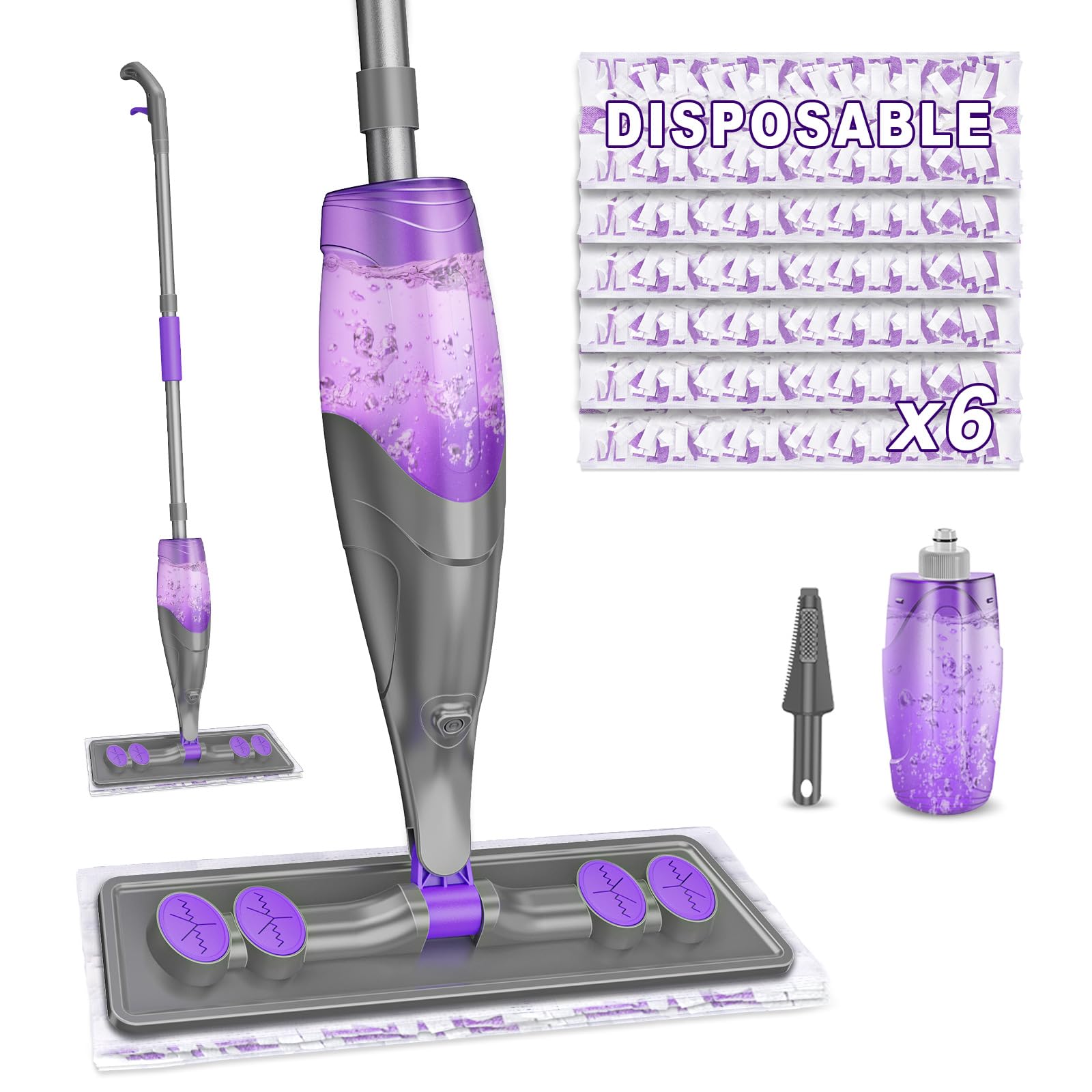 Photo 1 of IOPRETTY Spray Mops for Floor Cleaning - Wet Dry Mops with 6 Disposable Pads for Swiffer Powermop - Refillable Bottle for Hardwood Tile Home Kitchen - Absorbs Pet Hair Dust StainsLPNPMEZ3430325
