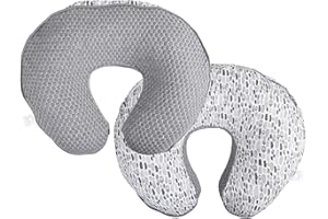 Boppy Nursing Pillow Luxe Support , Gray Brushstroke Pennydot, Ergonomic Nursing Essentials for Bottle and Breastfeeding, Firm Fiber Fill, with Soft Removable Nursing Pillow Cover, Machine Washable
