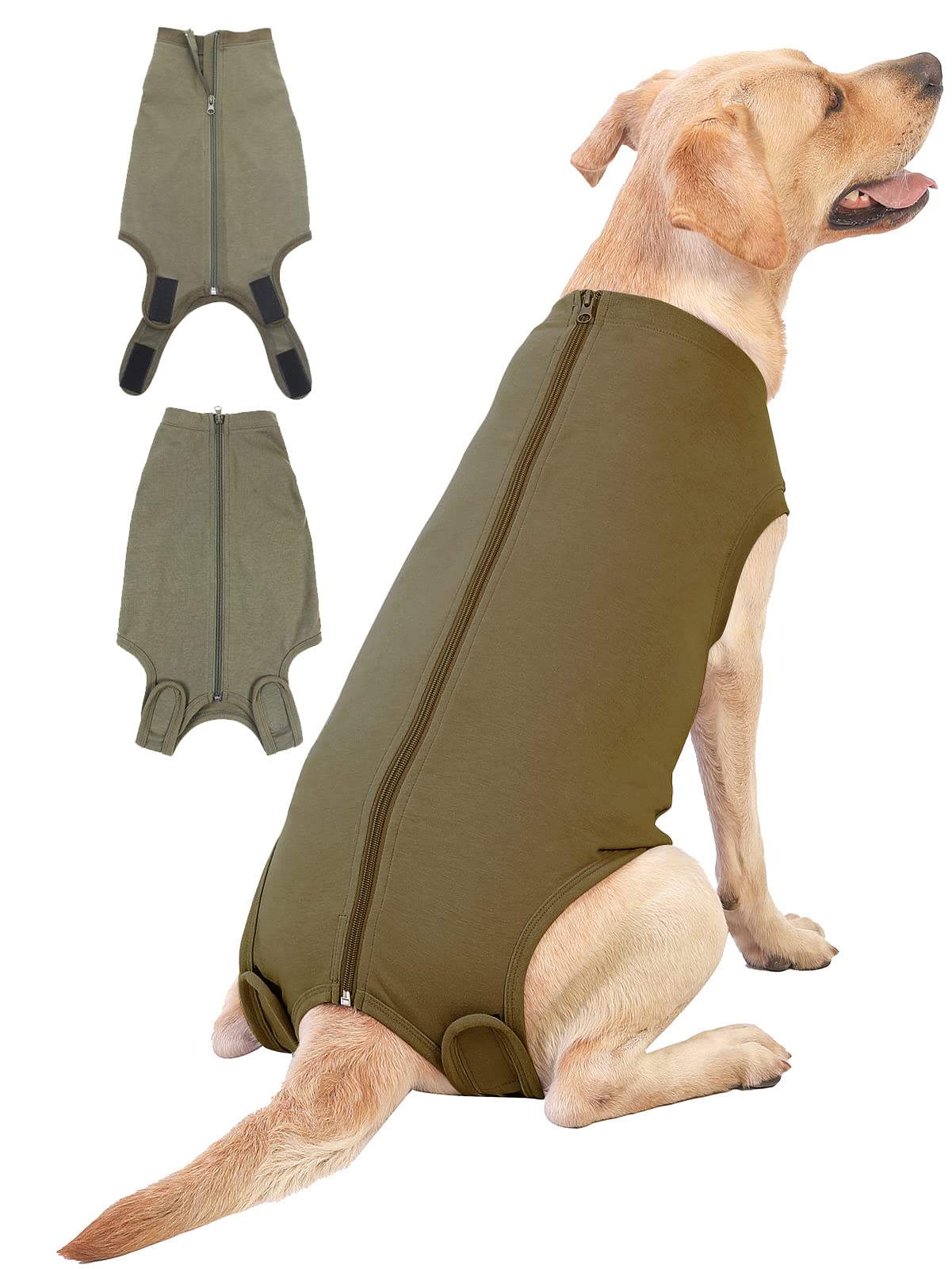 Photo 1 of Caslfuca Dog Surgery Recovery Suit - After Spay, Abdominal Wounds Post Surgical Recovery, Anti Licking Breathable Dog Onesies for Small, Medium & Large Pet, Alternative Bandages Cone E-Collar