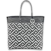MARIA VICTORIA Large Mexican Woven Tote - Waterproof Multi-Color Beach & Shopping Bag