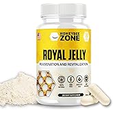HONEYBEEZONE-Royal Jelly Capsules – 500 mg Energy, Glowing Skin and Brain Booster Supplement | Non-GMO, Gluten-Free, 60 Easy-to-Swallow Veggie Capsules