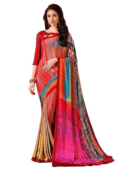 Crepe with Blouse Piece Saree