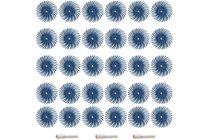 FPPO 30pcs 1 Inch Radial Bristle Disc Kit with 1/8" 3mm Shank for Rotary Tools,Detail Abrasive Wheel for Jewelry wood metal Polishing, Bristle Buffing Wheel (Grit 120)
