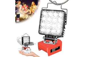 ZORDIN 4800LM Cordless LED Work Light for Milwaukee 18V Battery, 48W Portable LED Flood Lights 6500K Underhood Work Light with Low Voltage Protect, USB & Type-C Charging Port, LED Flashlight Tool for Outdoor