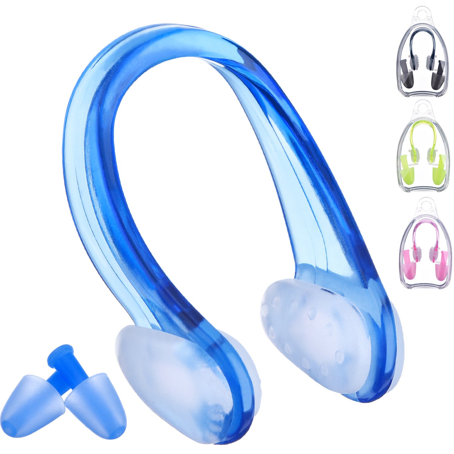 Frienda 4 Sets Swimming Nose Clips and Earplugs Set for