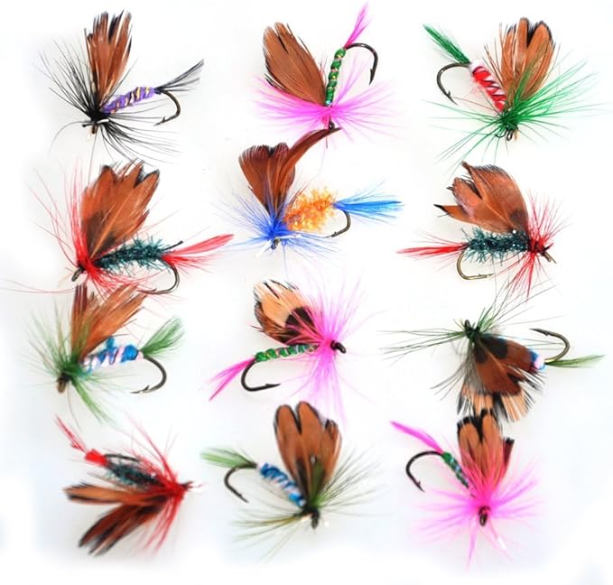 12pcs Fly Fishing Lure Set TOPIND Dry Flies Fly Fishing