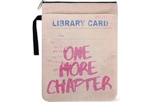 YAANUNULU One More Chapter Book Sleeve for Book Lovers, Paperback Sleeve for Librarian Lovers Bookish Group Club Gifts for Women, Book Cover with Zipper and Front Pocket for paperbacks 9 x 12 Inch