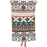 HKHEHOP Tribal Western Aztec Beach Towel Quick Dry Microfiber Bath Towels for Bathroom Soft Sand Free Beach Towels Summer Essentials Travel Swimming Decor Gifts for Women Men