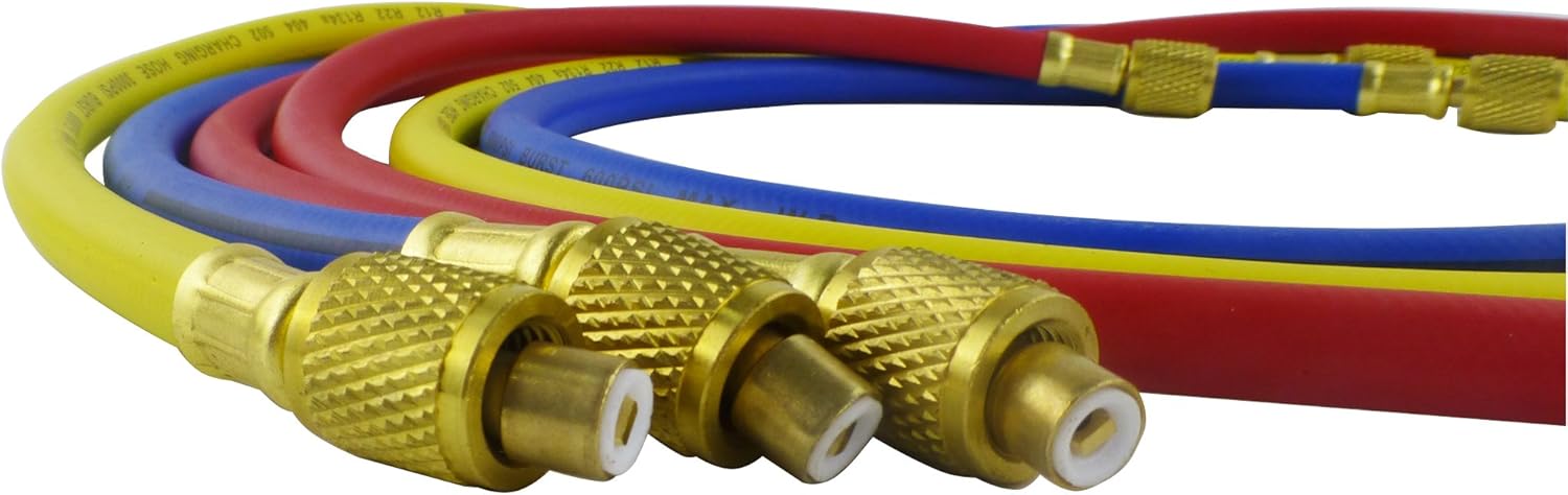 Wisepick AC Charging Hoses Tube for R134a R404a R12 R22 Air Conditioning Refrigerant 1/4" Thread Hose 5ft: Automotive