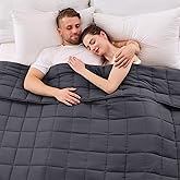yescool King Size Weighted Blanket for Adults (20 lbs, 80” x 87”, Grey) Cooling Heavy Blanket for Sleeping Perfect for 190-210 lbs, Breathable Blanket for Adults & Couple All Season, Machine Washable