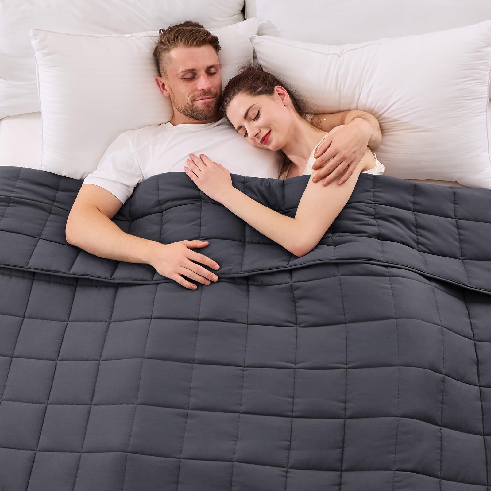 Photo 1 of yescool Weighted Blanket for Adults (20 lbs, 88” x 104”, Grey) Cooling Heavy Blanket for Sleeping Perfect for 190-210 lbs, Queen Size Breathable Blanket with Premium Glass Bead, Machine Washable