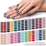 Solid Color Nail Wraps, DANNEASY 24 Sheets Nail