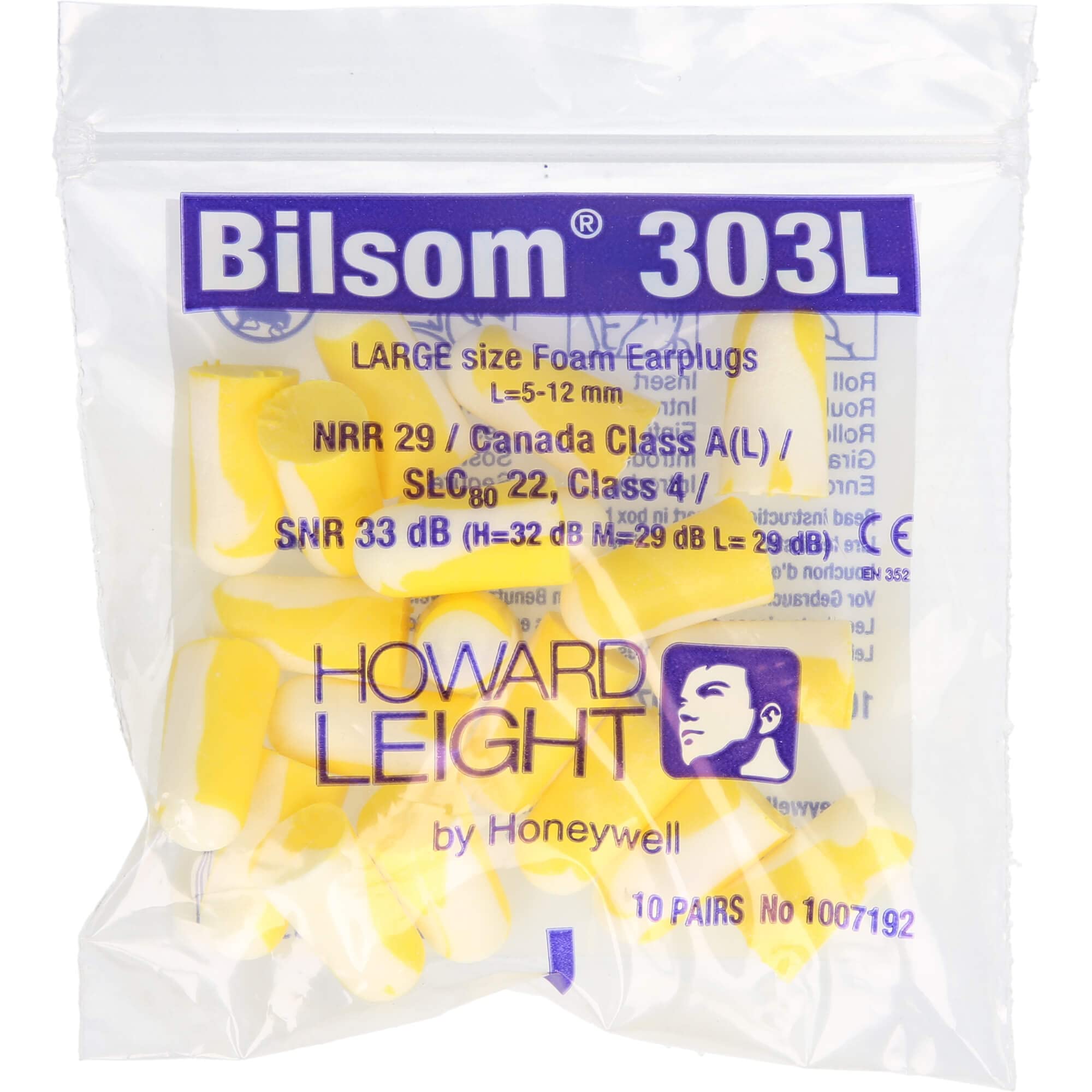 Howard Leight Bilsom 303S Earplugs Pocket Pack, Pack of 20, 303S