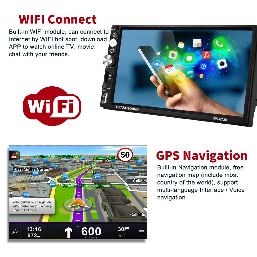 Car Radio Android Car Navigation Stereo with Bluetooth 7 Touch Screen Car Audio1G /16G Support