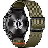 Bandletic Stretchy Nylon Band Compatible with Garmin Fenix 6X Band, Sport Easy-Fit 26mm Watch Band for Fenix 8 51mm/7X/7X Pro/6X Pro/5X/5X Plus/3/3 HR/Instinct 2X/Tactix/Enduro/Descent/Epix Pro 51mm