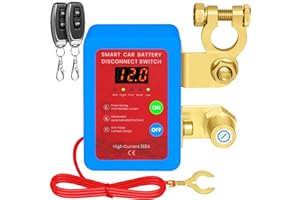 GJOYNY Kill Switch for Car-Remote Battery Disconnect Switch 12V,Upgrade Smart Voltage with LED Screen,Smart Voltage Car Kill Switch for Vehicle, RV, ATV, Truck, Boat (Blue)