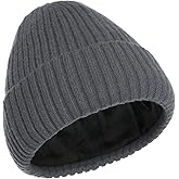 ROYBENS Warm Beanie for Men Women, Thick Fleece Lined Knit Winter Hats Wool Cuffed Fisherman Beanies Cold Weather Skull Cap