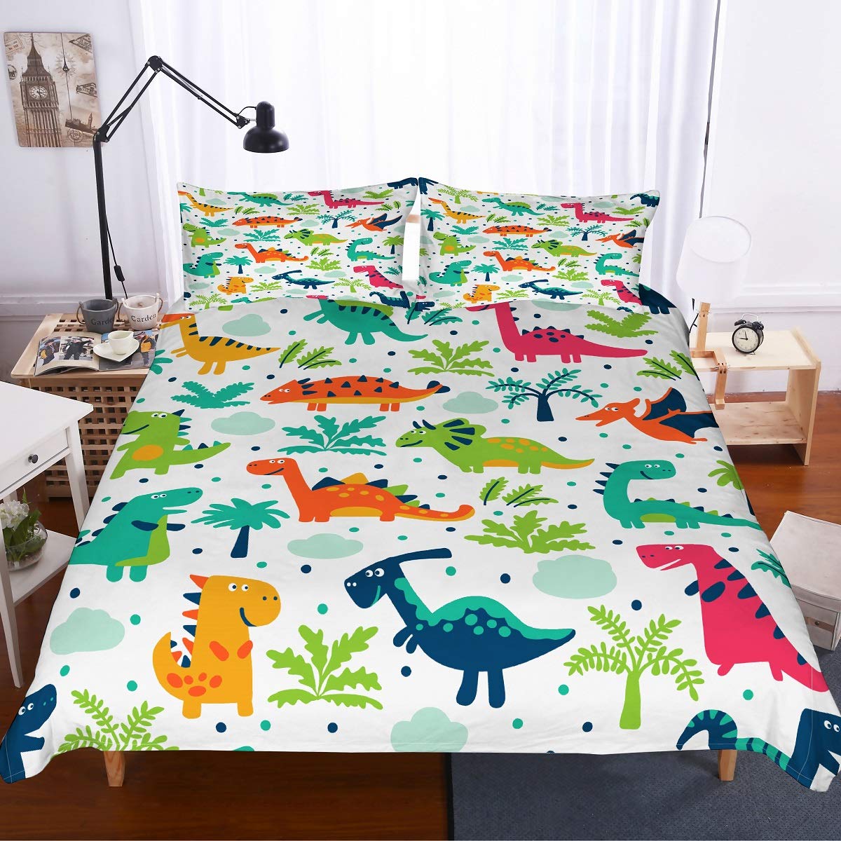 red dinosaur bedding