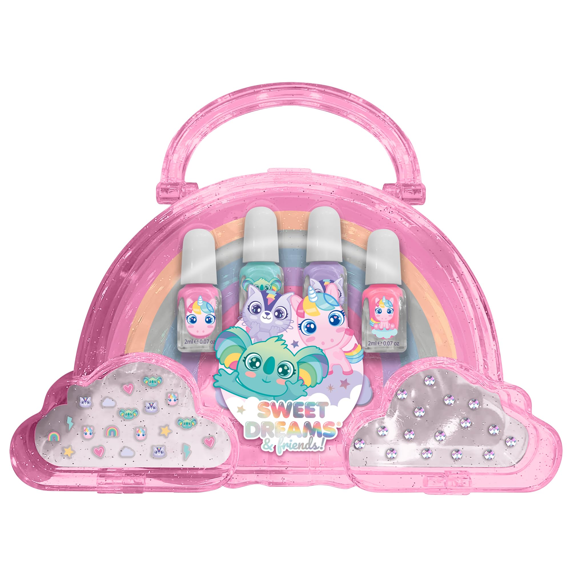 Sweet Dreams & Friends Girls Nail Polish Set Makeup Cosmetic Rainbow Vanity Case