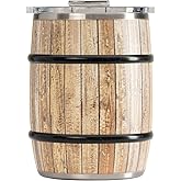 ORCA Double Barrel 24oz | Temperature Insulated, Stainless Steel Tumbler with a Classy Wood Grain Print, for Whiskey, Beer, Coffee or Whatever You're Having — White Oak