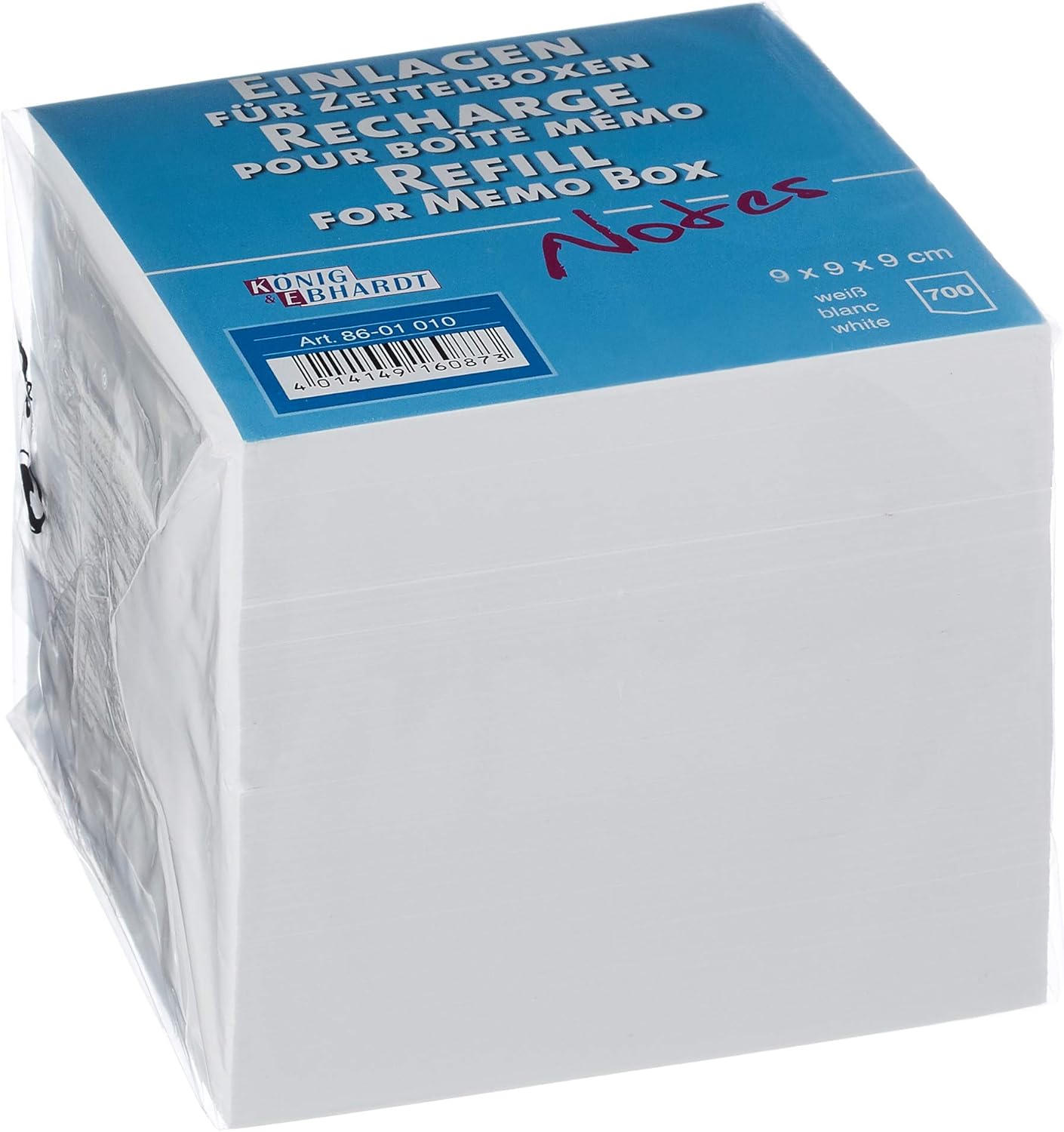 Notizklotz Nachfüllpack. Weiss, White/opulent garden, 9.4 x 9 x 8.6 cm
