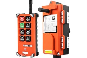 NEWTRY 8 Buttons Wireless Crane Remote Control 12V Industrial Channel Electric Lift Hoist Wireless Switch Transmitter Receiver (A Transmitter + 12V Receiver)