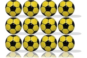 GBM GOLF BALL MANUFACTURERS Yellow Soccer Ball Golf Balls 12-Pack: Kick Off Your Game with Sporting Style and Fun!