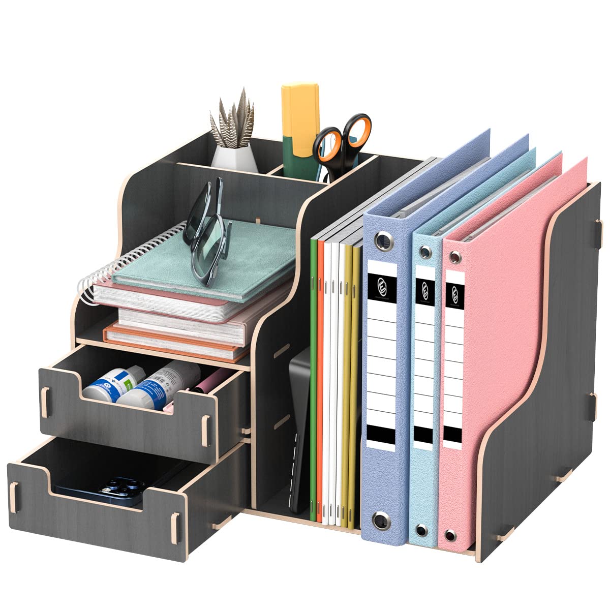 jopoo Desk Tidy Organiser, Office Stationary Storage for Books, Pens, Notebooks