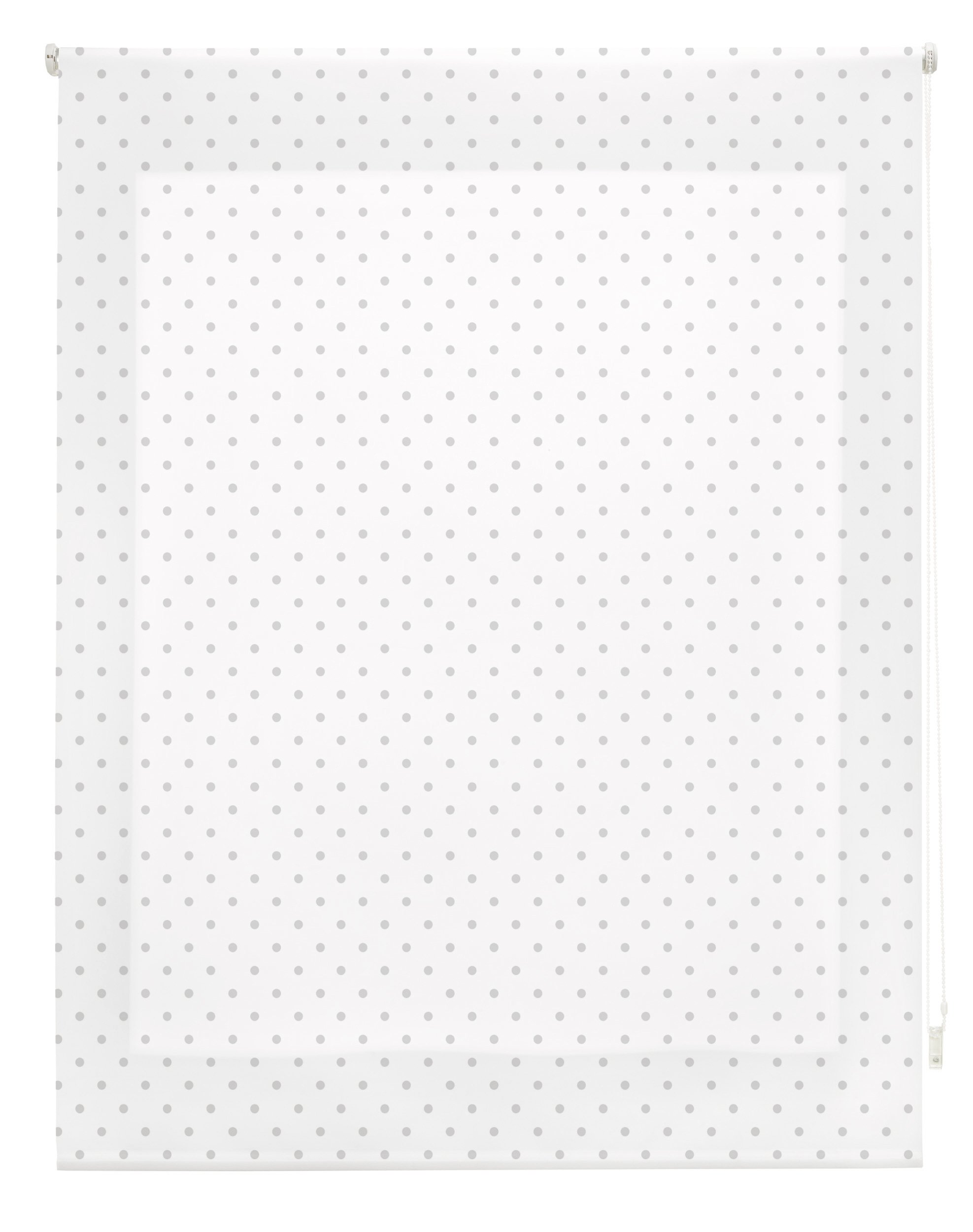 Blindecor Roller Blind, Fabric, White with Grey Spots, 120 x 180 cm