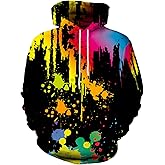 EOWJEED Unisex Realistic 3D Print Galaxy Pullover Hooded Sweatshirt Hoodies with Big Pockets