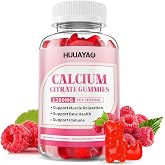 Calcium Citrate Gummies 1200mg for Adults &amp; Kids, Chewable Calcium Citrate for Bone, Muscle &amp; Immune Support, Bioavailable Calcium Supplements for Women &amp; Men, Raspberry Flavor, 60 Count