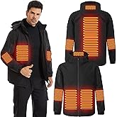 Chicingyou 2 Pcs XL Men Heated Jacket Winter Coats Rechargeable Jackets Thermal Vest with 3 Heating Levels for Outdoor Sport Winter(batteries Not Included.)