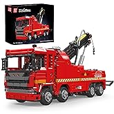 Mould King 19017 Rescue Truck Model Building Blocks Set, Pneumatic Truck with 3 Motors and Remote Control, Vehicle Toy for Ad