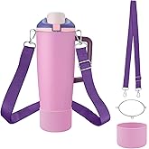 Accessories Set Compatible with Owala 30oz & 40oz FreeSip Sway Bottles & Tumblers, Carrier with Strap & Silicone Boot, Adjustable Shoulder Crossbody Handle Strap