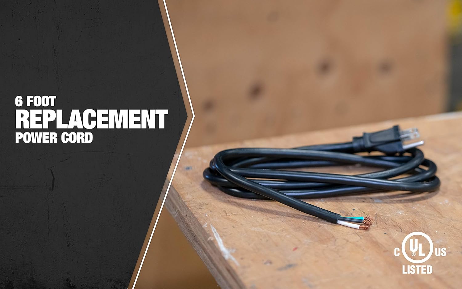 Southwire 9716SW8808 09716 14/3 SJTW Power Tool Replacement Cord, 6-Foot, Black - Extension Cords - 