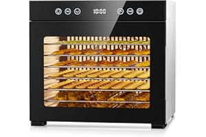 PSIIDAN Food Dehydrator, 650W Powerful Fruit Dryer Machine with Adjustable Timer & Temperature, 8 Stainless Steel Trays, Quiet Operation, for Jerky, Fruits, Herbs, Dog Treats