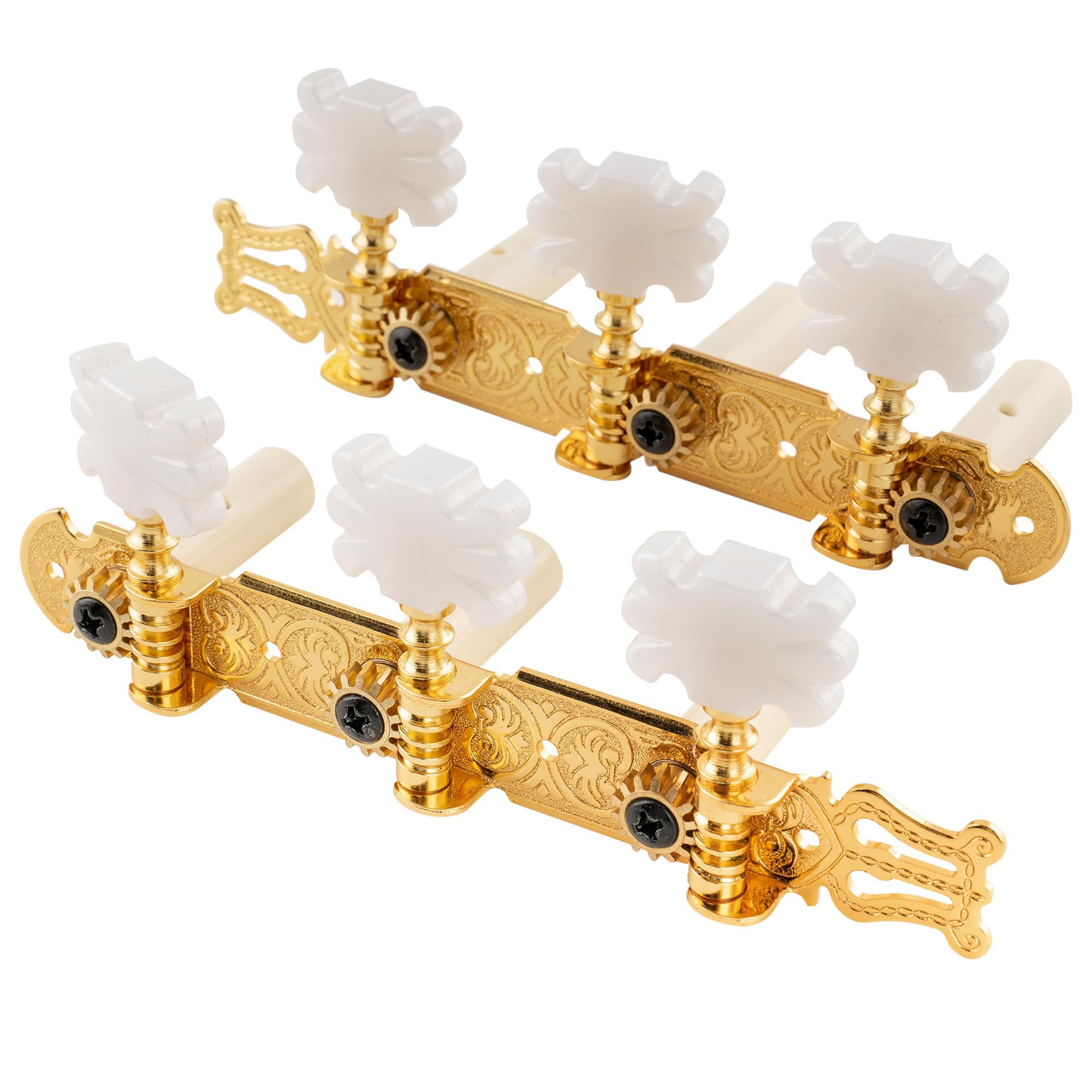 Musiclily Pro 3x3 Lyra Classical Guitar Tuners Tuning Machines Heads Pegs Keys, Gold