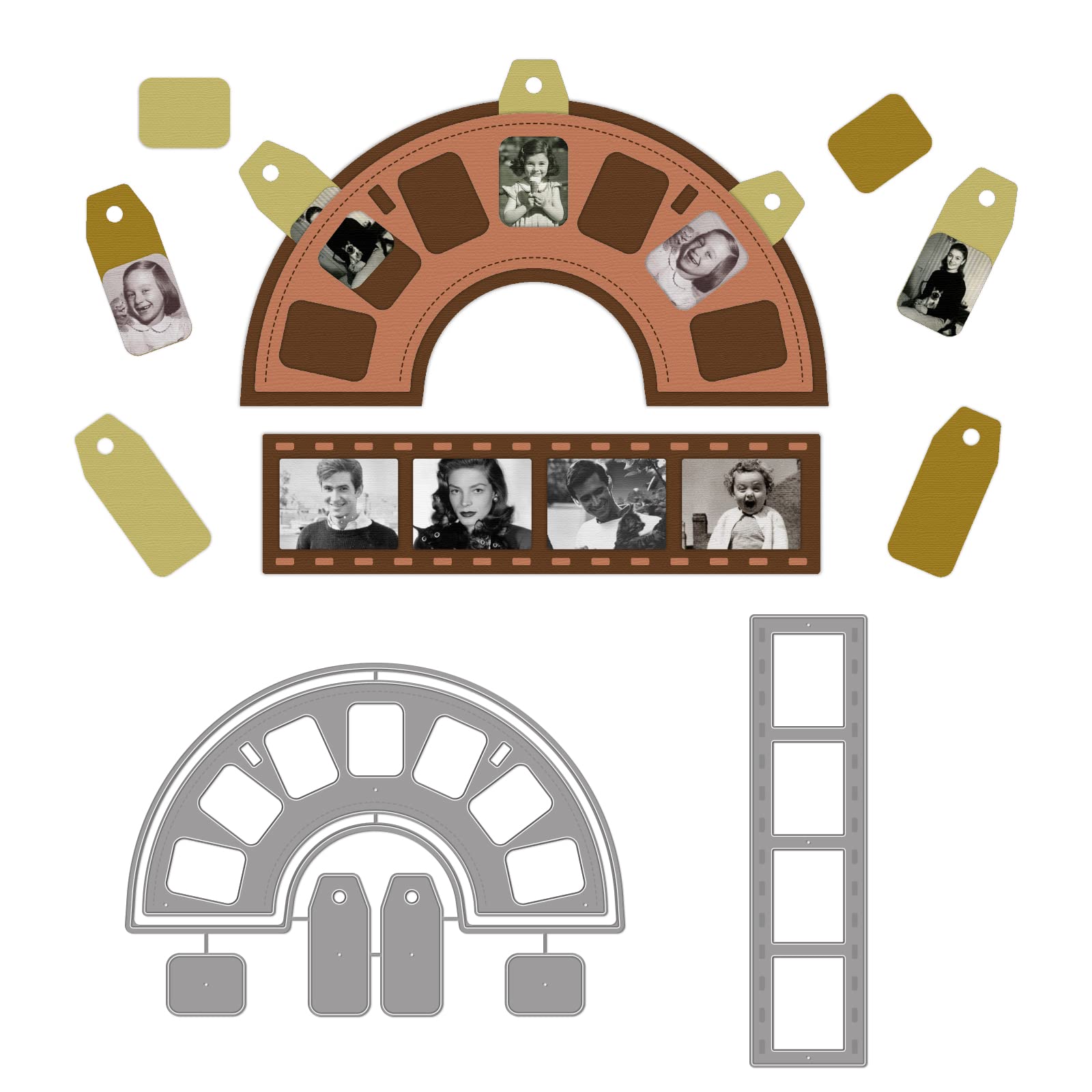 GLOBLELAND Viewfinder Cutting Dies Photo Frame Metal Die Cuts Cutting Dies DIY for Scrapbooking Album Decoration Card Making