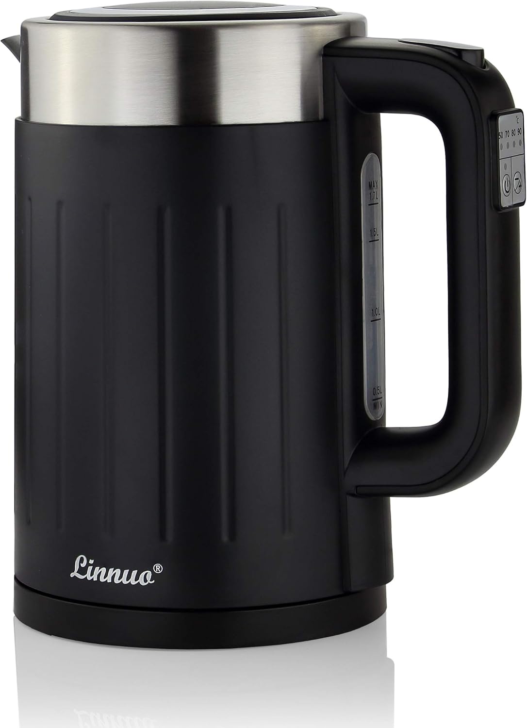 Amazon.de Linnuo Edelstahl Wasserkocher mit Temperatureinstellung 50100 °C, Warmhaltefunktion